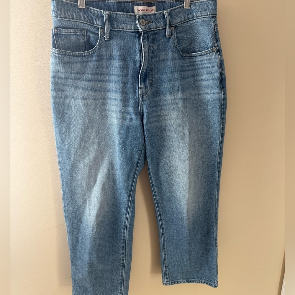 Lucky Brand 90's Loose High Rise Crop Denim Jeans in Light Blue size 29